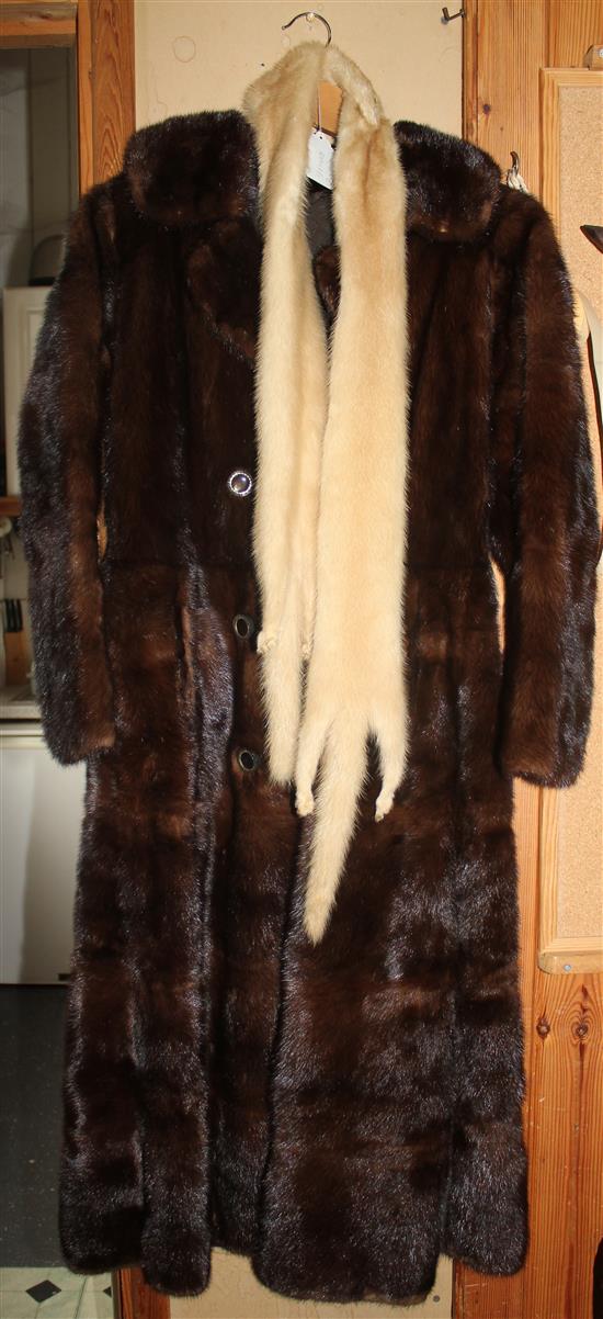 Mink coat & mink tie